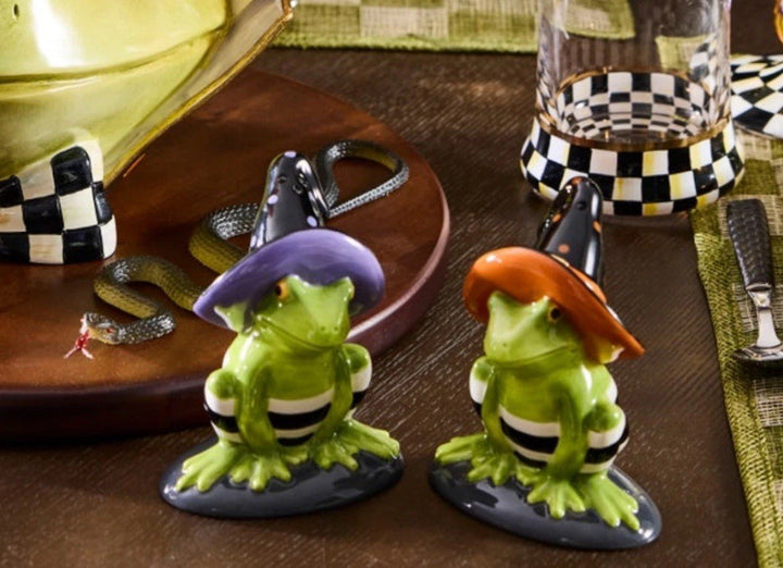 MacKenzieChilds Witches Hat Fergal Salt & Pepper Set New In Box