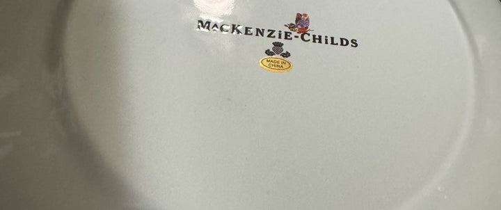 MacKenzie Childs Blue Butterfly Garden Dinner Plate 10” Enamel- New