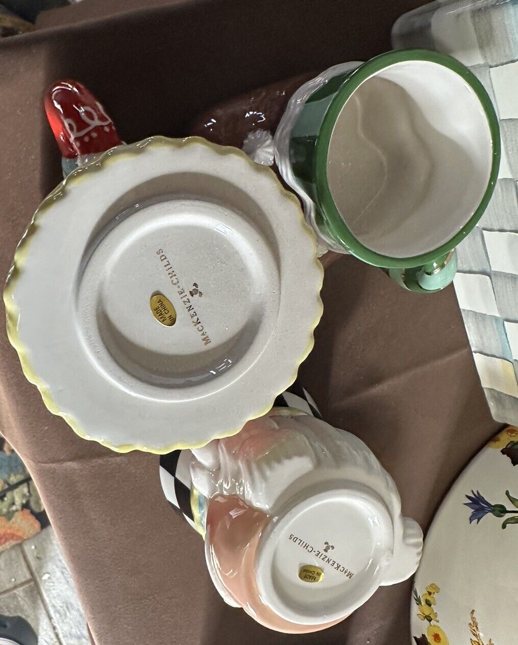 Mackenzie Childs Exclusive Sweet. Stacking Nutcracker Mug Tower Set 3- Retired