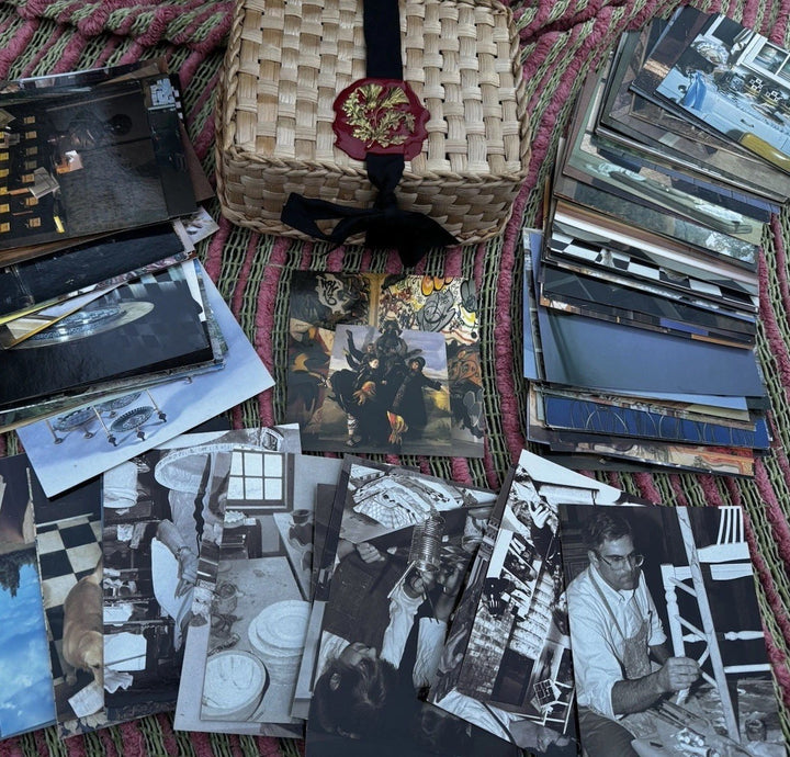 Huge Collection of Mackenzie-Childs Postcards RARE! More Than 115 In Wicker Box