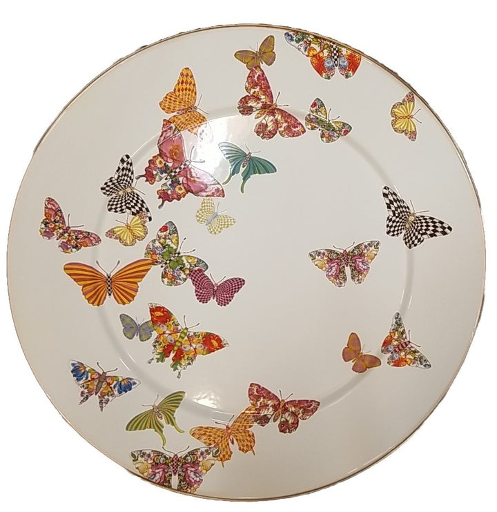 Mackenzie Childs Butterfly Garden Serving Platter - White New Enamel- Retired