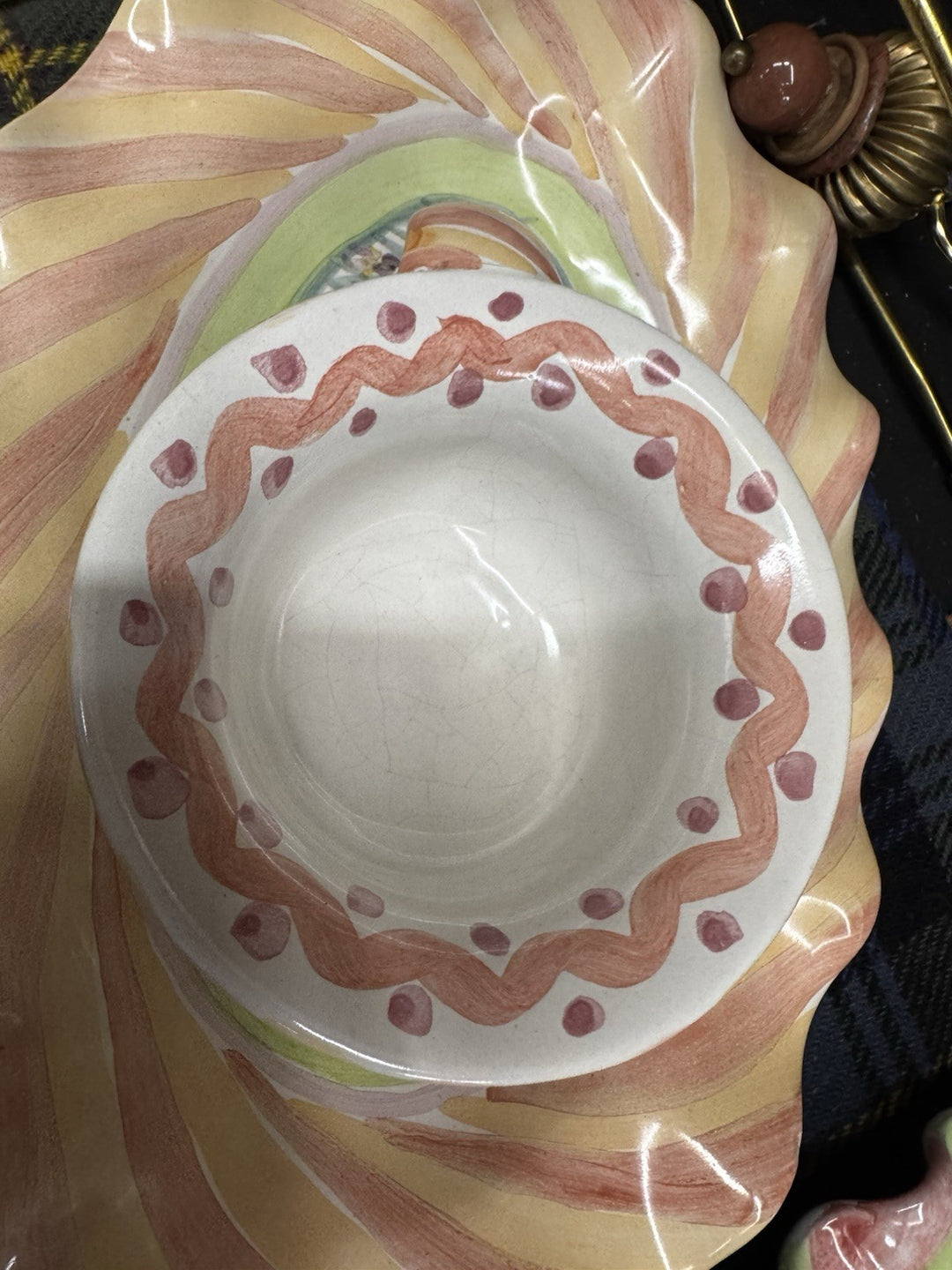 MacKenzie Childs One  Taylor Bearded Isis  Tea Cup 2 5/8"x4 3/4"- Ceramic 1990