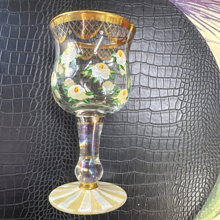 Mackenzie Childs Sweetbriar Wine Glass