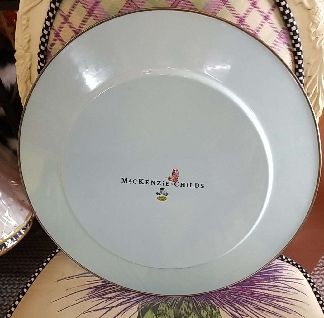 Mackenzie Childs Butterfly Garden Serving Platter - Blue 16” Enamel- Retired