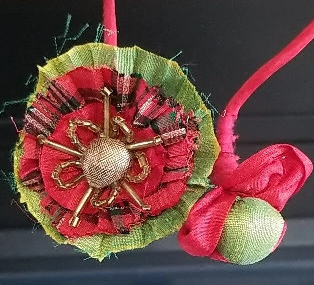 Mackenzie childs Tartan  Napkin ring Set Of 2. Wired 12" Retired