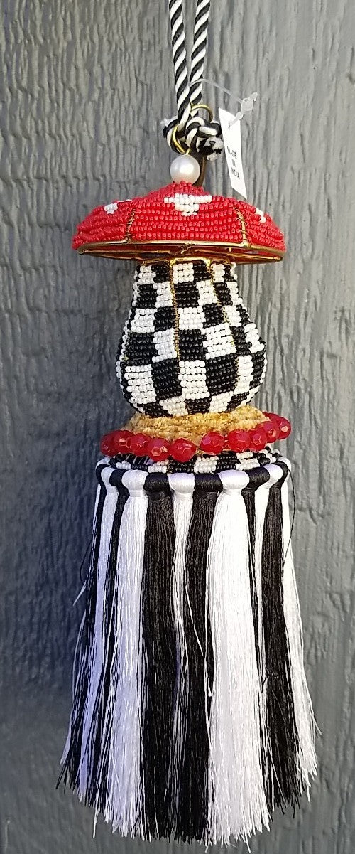 New Mackenzie Childs Toadstool Beaded Tassel- NWT