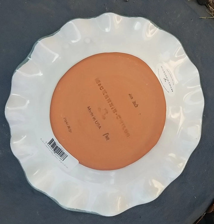 MacKenzie Childs Taylor Poplar Ridge Dessert Salad Plate 9” Fluted- New