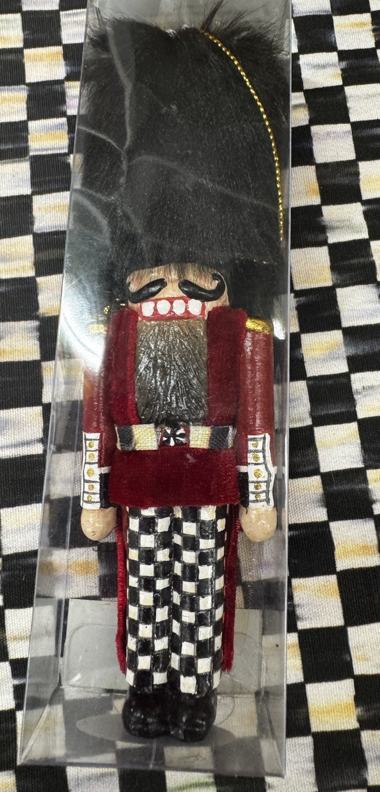 Mackenzie Childs Buckingham Guard With Piccadilly Pie Bird  Nutcracker Ornament
