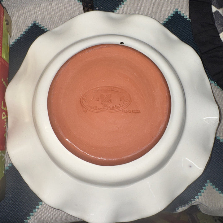 Mackenzie Childs Orange Marmelade Honeymoon  Fluted  bowl 9.5”Ceramic 1994