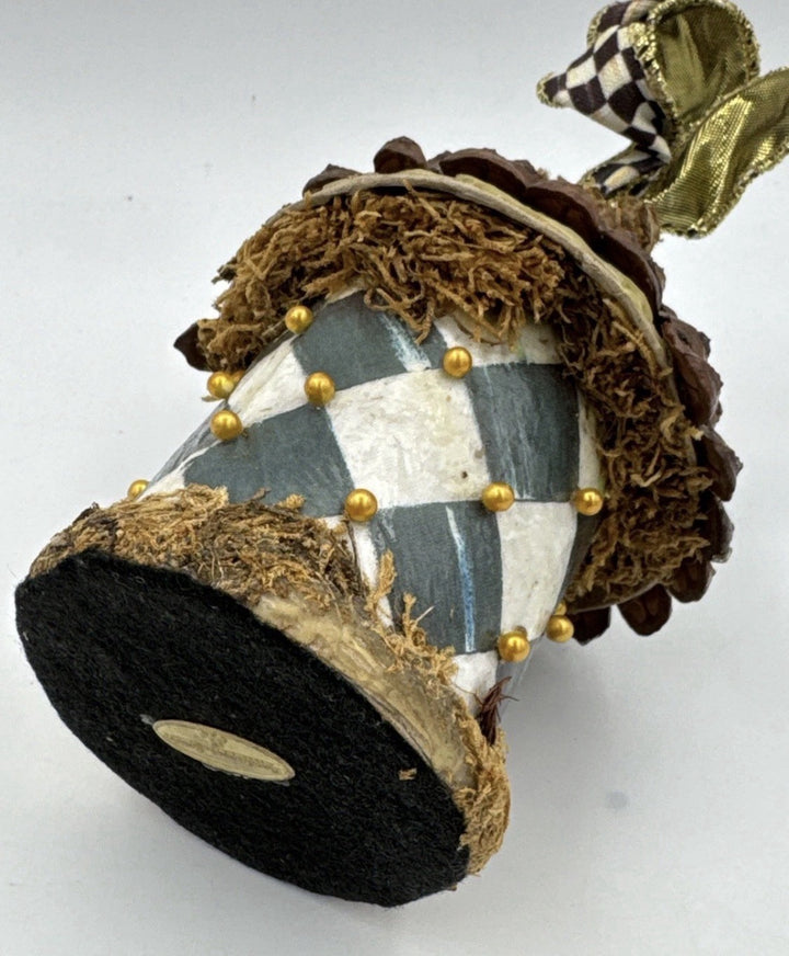 MacKenzie Childs VTG  Birdhouse Courtly Check Rare Pinecone 5” Ornament