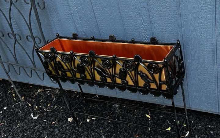 Mackenzie Childs  CAST IRON And Copper Bird On Ball  PLANT -FLOWER STAND