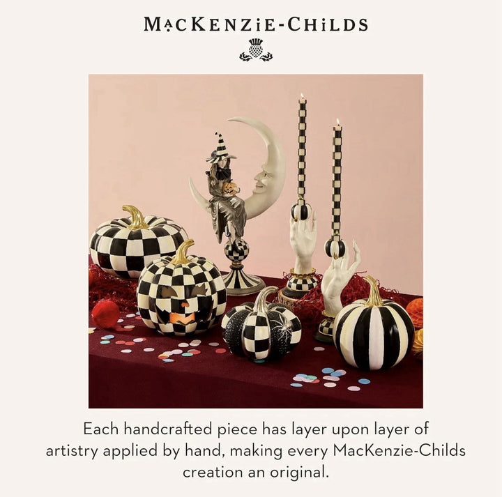 MACKENZIE CHILDS Resin Haunted House Spooky Hand Candle Holder Set New