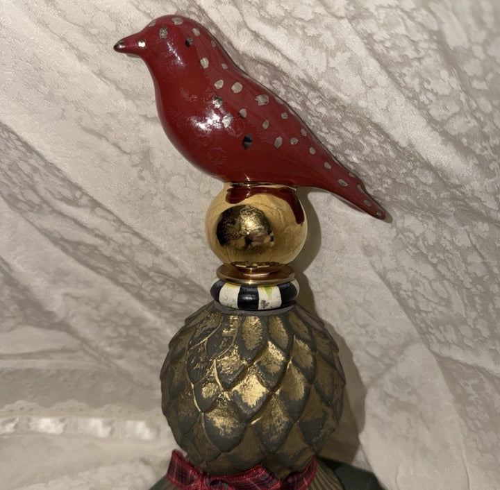 Mackenzie Childs Bird on Ball Thistle  Stocking Holder  Hook Retired  Rare