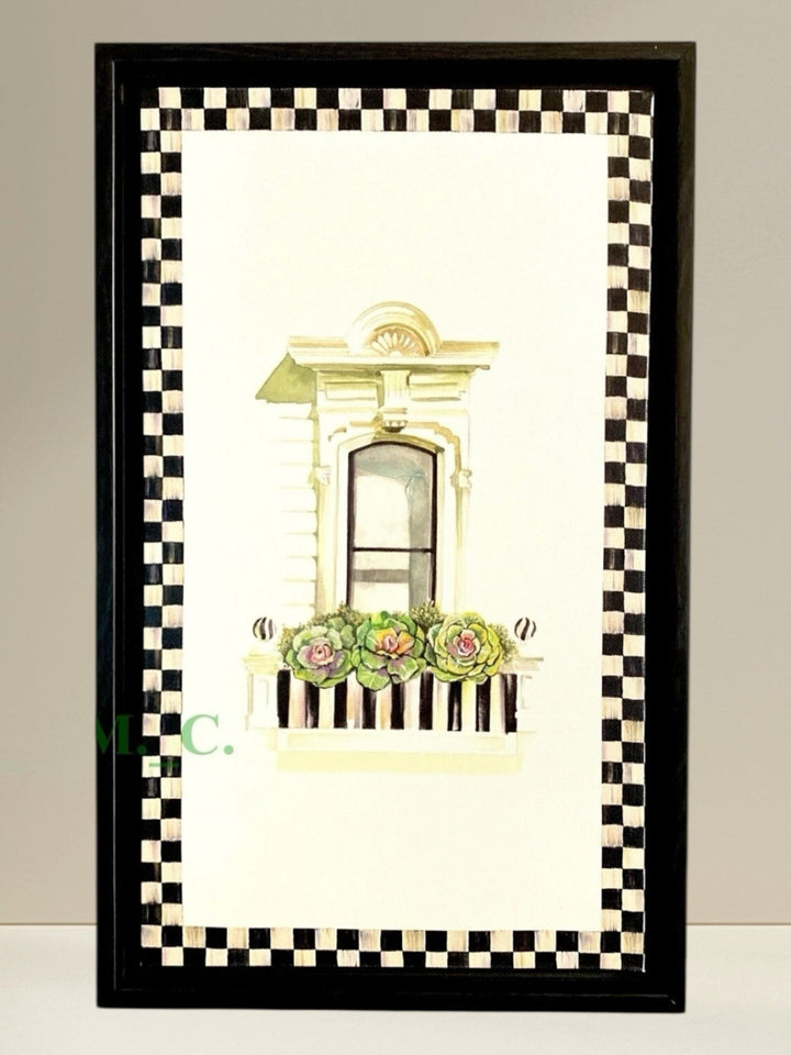 Mackenzie Childs Window Wall Art Set of 3 Giclée Images Courtly Check New
