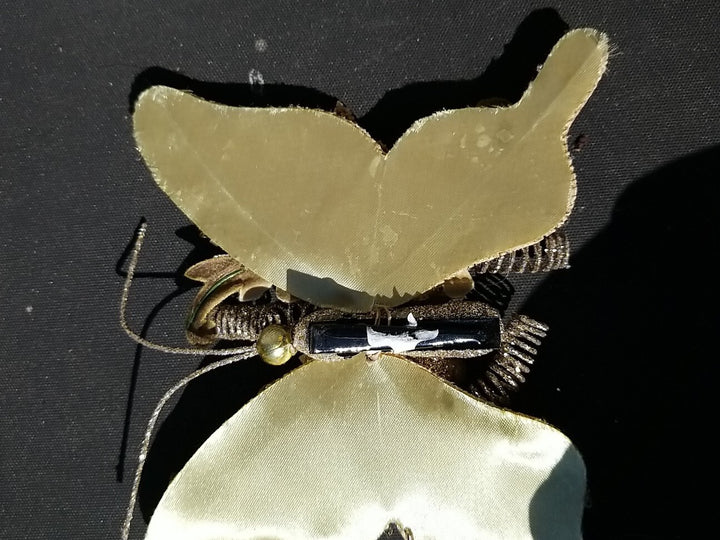 Mackenzie Childs Butterly Clips Set Of 2 Gold & Silver Courtly Check Retired