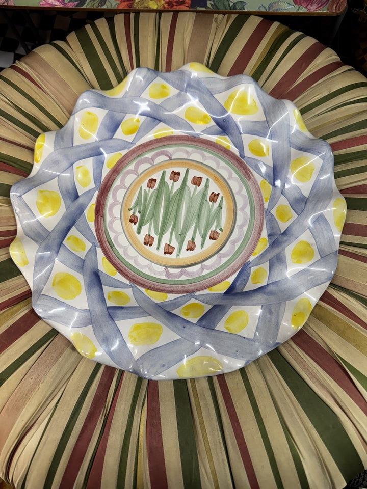 MacKenzie Childs Taylor Aalsmeer   Dinner Plate Fluted 11" Excellent 2008