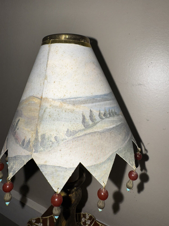 Mackenzie Childs Paper Chandelier sized  Lamp Shade One With Brass Clip